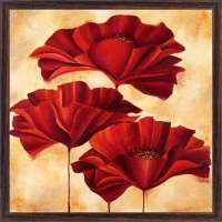 Постер "Красные цветы", 30 см х 30 см артикул 13226a.